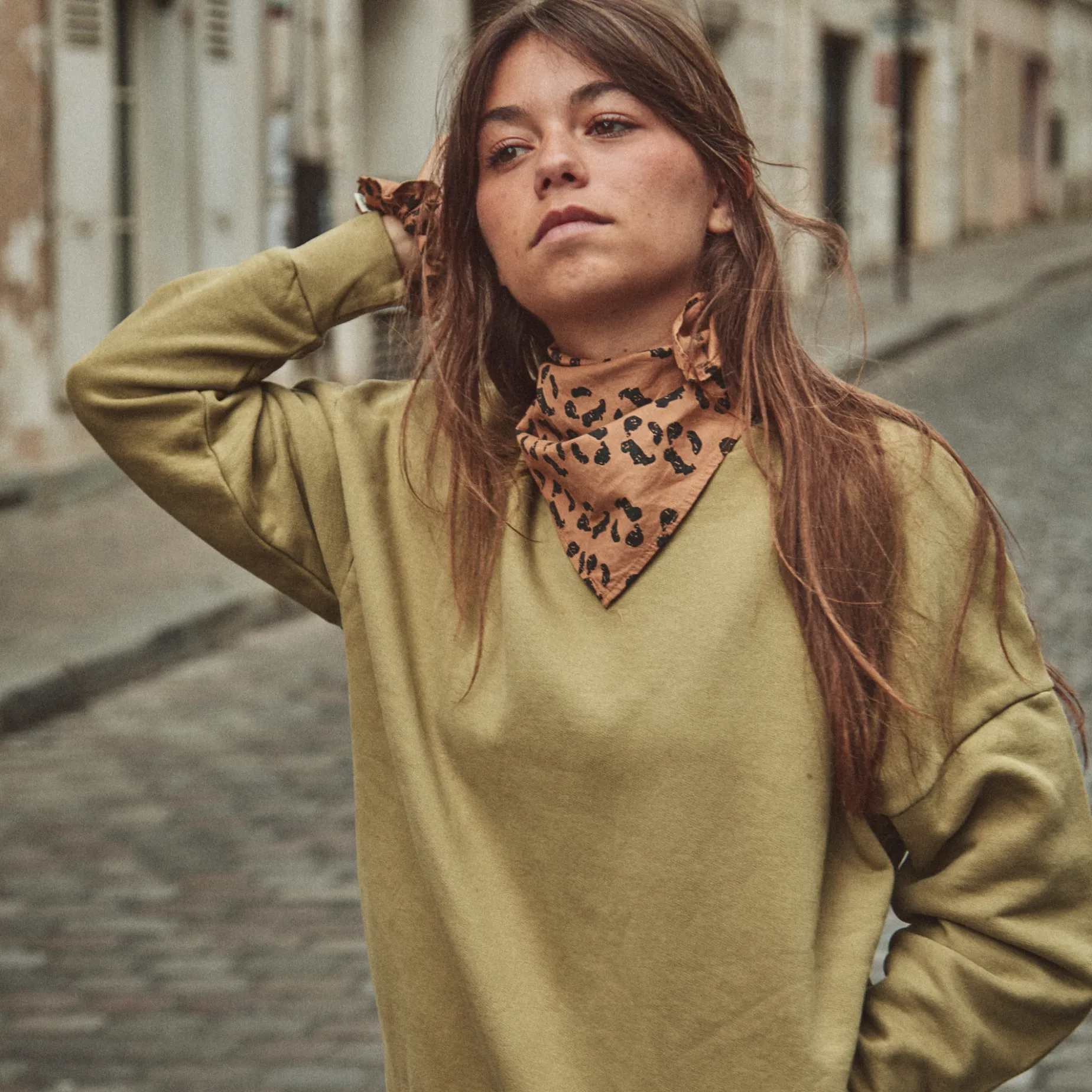 Poudre Organic Homewear | Sweatshirts | SWEATSHIRT REDONDO MOLLETON Kaki