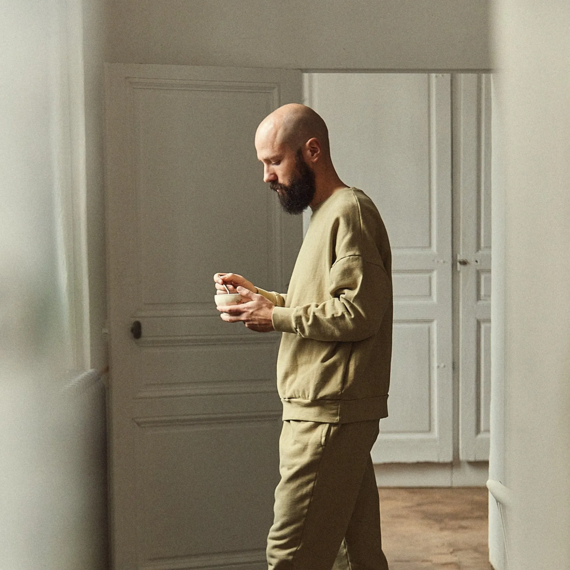Poudre Organic Homewear | Sweatshirts | SWEATSHIRT REDONDO MOLLETON Olive Gray OliveGray