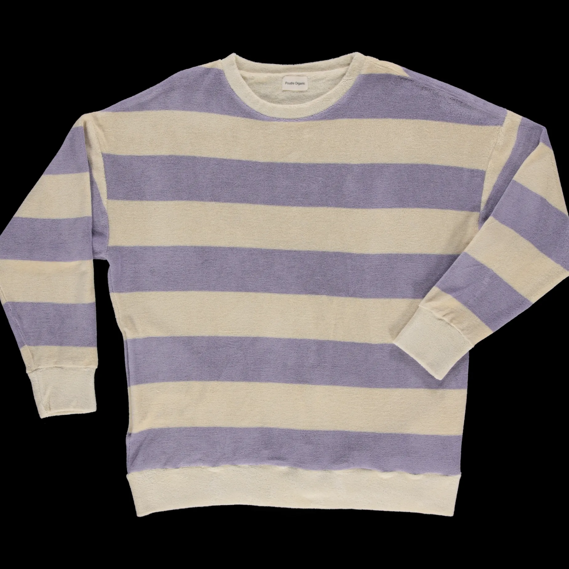 Poudre Organic Homewear | Sweatshirts | SWEATSHIRT REDONDO ÉPONGE Rayures Lavender RayuresLavender