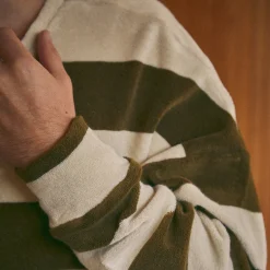 Poudre Organic Homewear | Sweatshirts | SWEATSHIRT REDONDO ÉPONGE Rayures Fir Green RayuresFirGreen