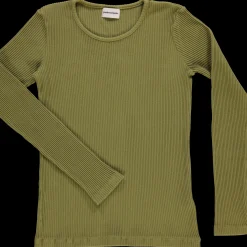 Poudre Organic Homewear | T-shirts | T-SHIRT EGLANTINE CÔTELÉ Green Moss GreenMoss
