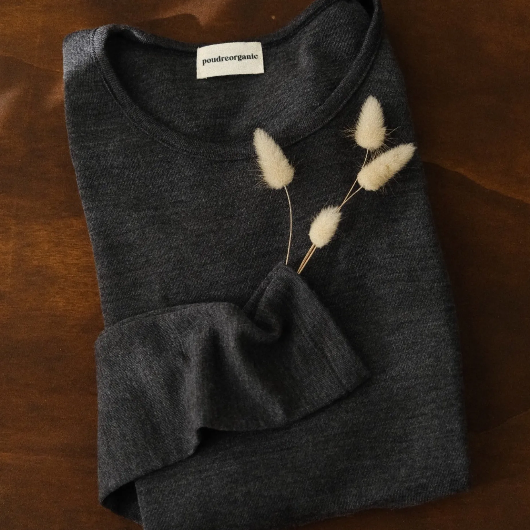Poudre Organic T-shirts | T-SHIRT ÉGLANTINE MÉRINOS Gris Chiné GrisChiné
