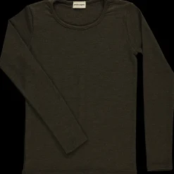 Poudre Organic T-shirts | T-SHIRT ÉGLANTINE MÉRINOS Marron Chiné MarronChiné