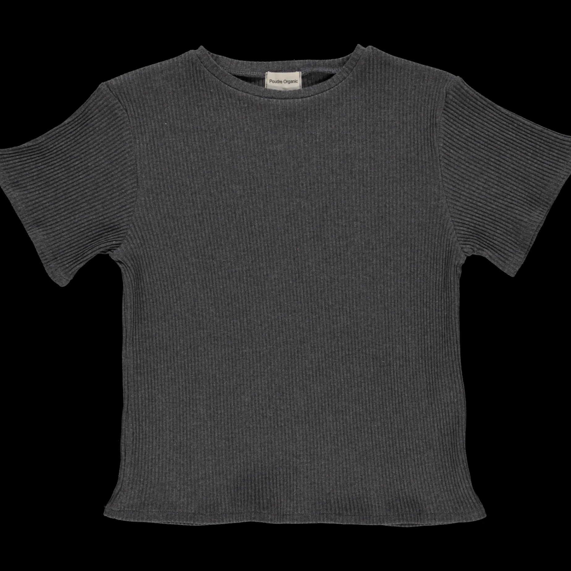 Poudre Organic T-shirts | T-SHIRT ORGEAT CÔTELÉ ADULTE Anthracite