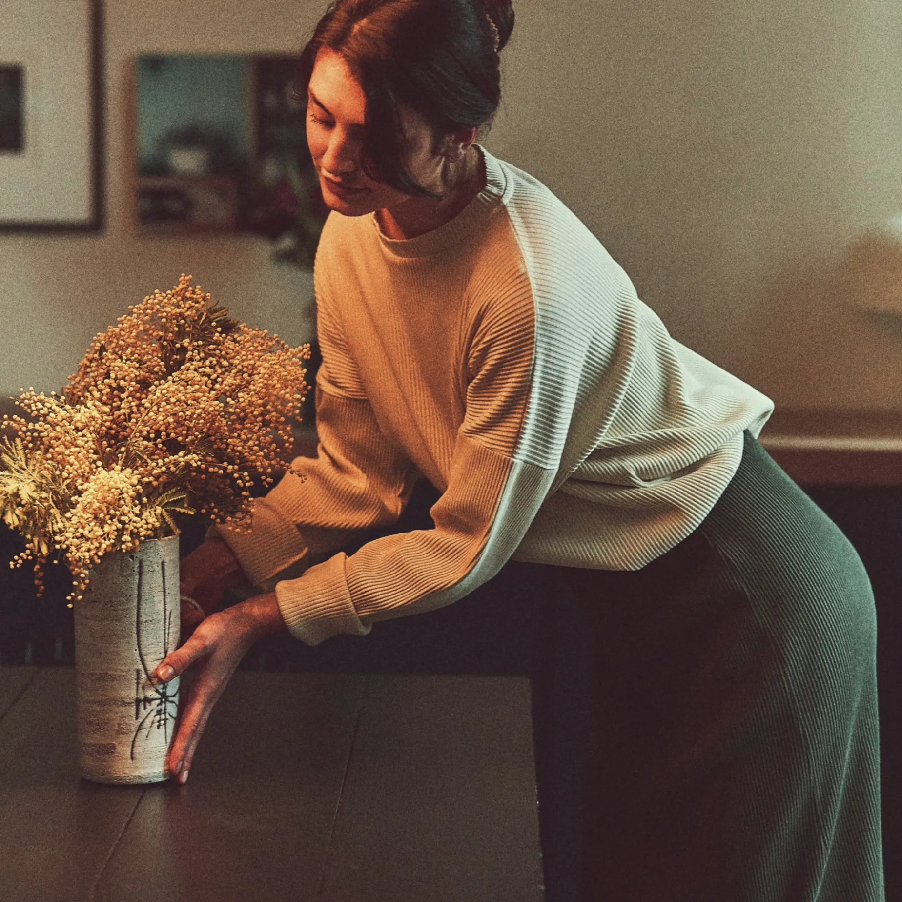 Poudre Organic Homewear | T-shirts | T-SHIRT PIN CÔTELÉ Almond Milk AlmondMilk