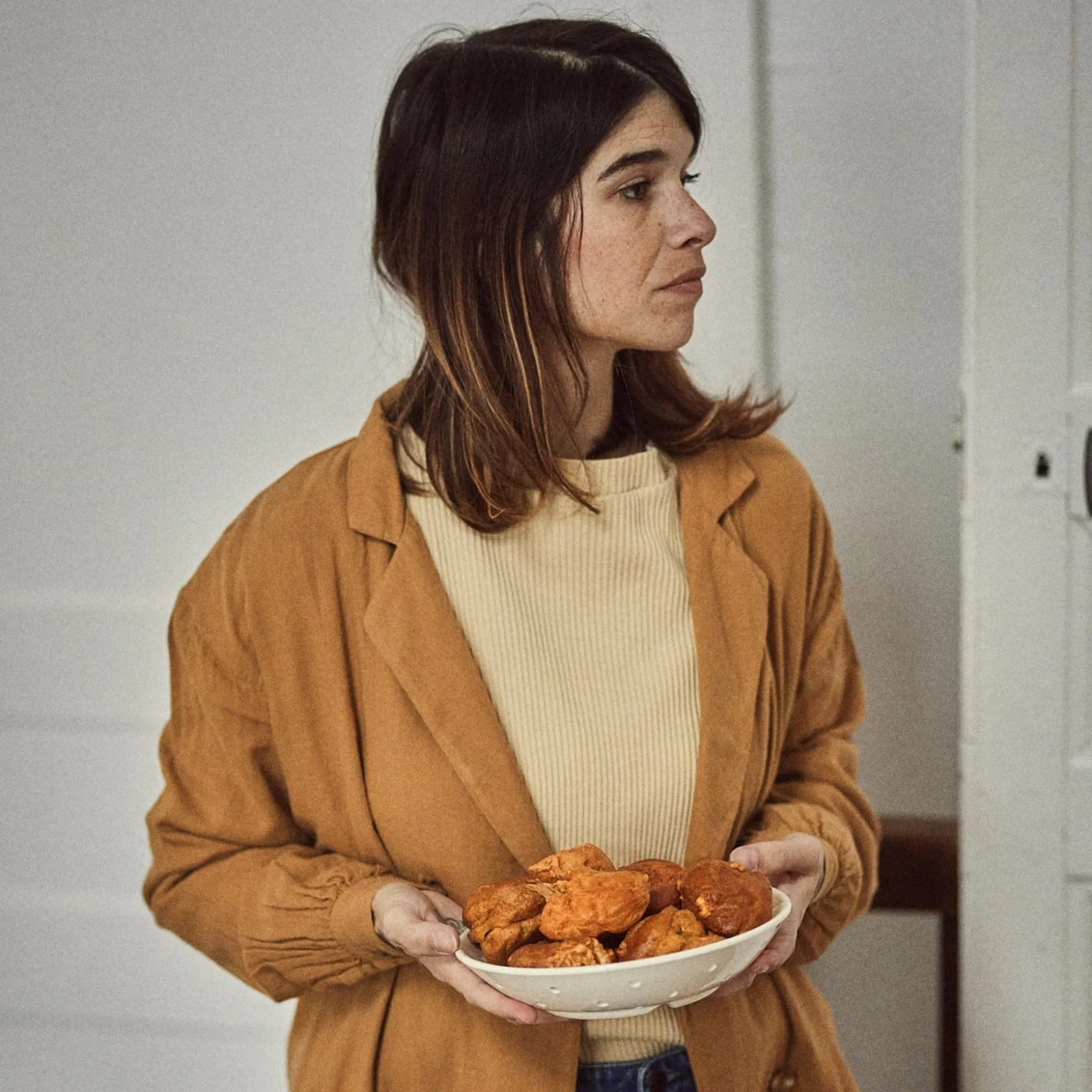 Poudre Organic Homewear | T-shirts | T-SHIRT PIN CÔTELÉ Biscotti