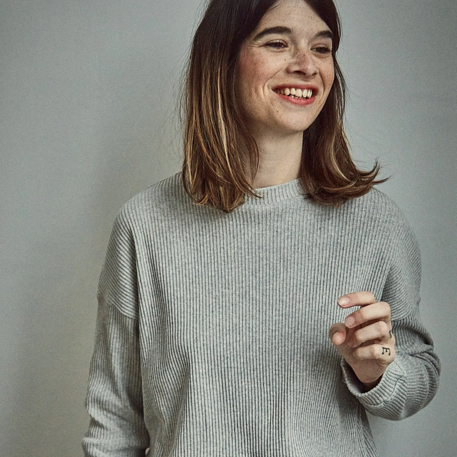 Poudre Organic Homewear | T-shirts | T-SHIRT PIN CÔTELÉ Gris Clair Chiné GrisClairChiné