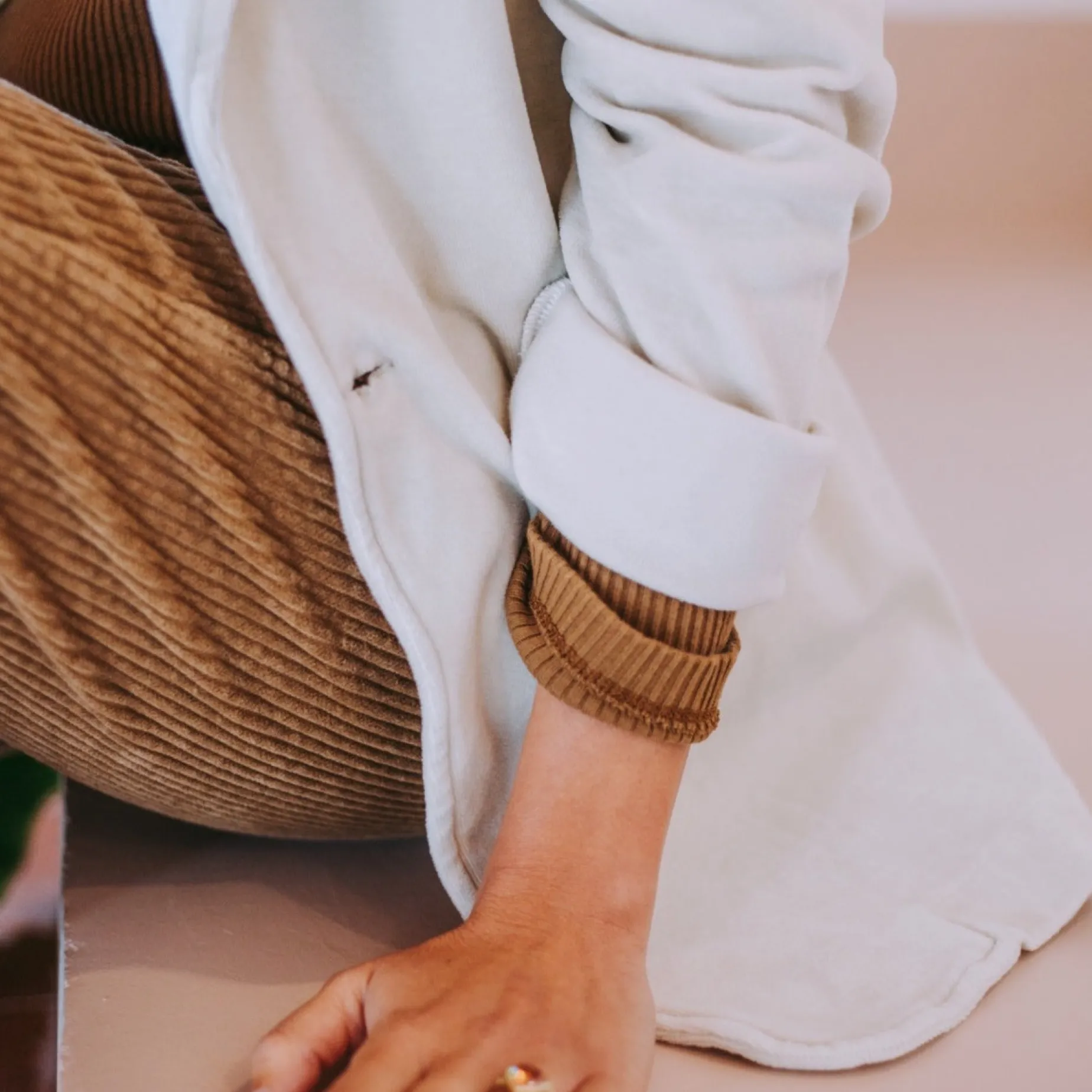 Poudre Organic Vestes | VESTE BLAZER VELOURS Almond Milk AlmondMilk