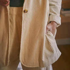 Poudre Organic Vestes | VESTE BLAZER VELOURS CÔTELÉ Almond Milk AlmondMilk