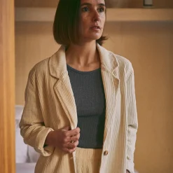 Poudre Organic Vestes | VESTE BLAZER VELOURS CÔTELÉ Almond Milk AlmondMilk
