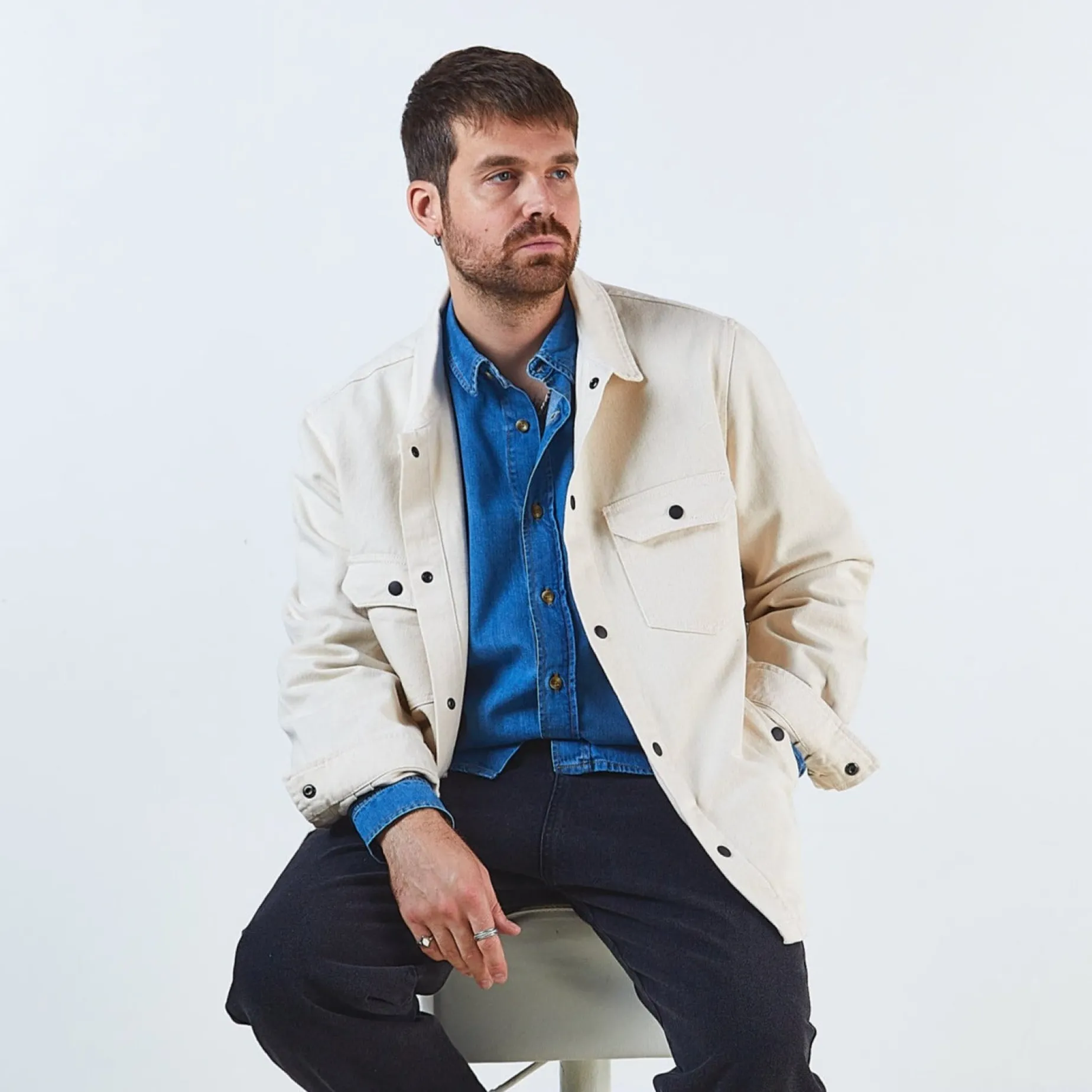 Poudre Organic Vestes | VESTE CHICORÉE Denim Écru Denim-Ecru