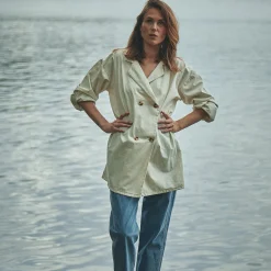 Poudre Organic Homewear | Vestes | VESTE MARGUERITE TOILE ÉPAISSE Almond Milk AlmondMilk