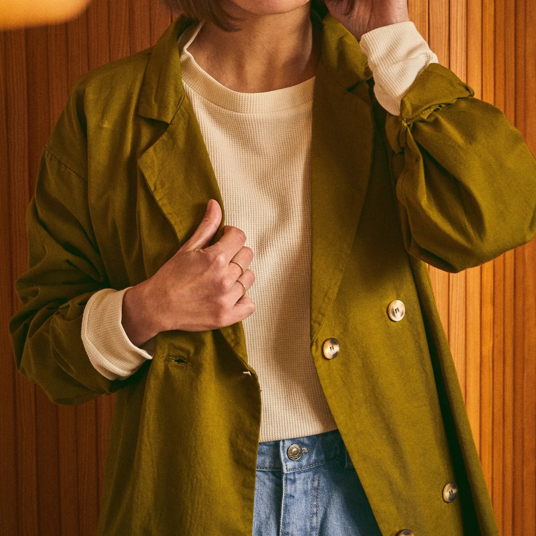 Poudre Organic Homewear | Vestes | VESTE MARGUERITE TOILE ÉPAISSE Fir Green FirGreen